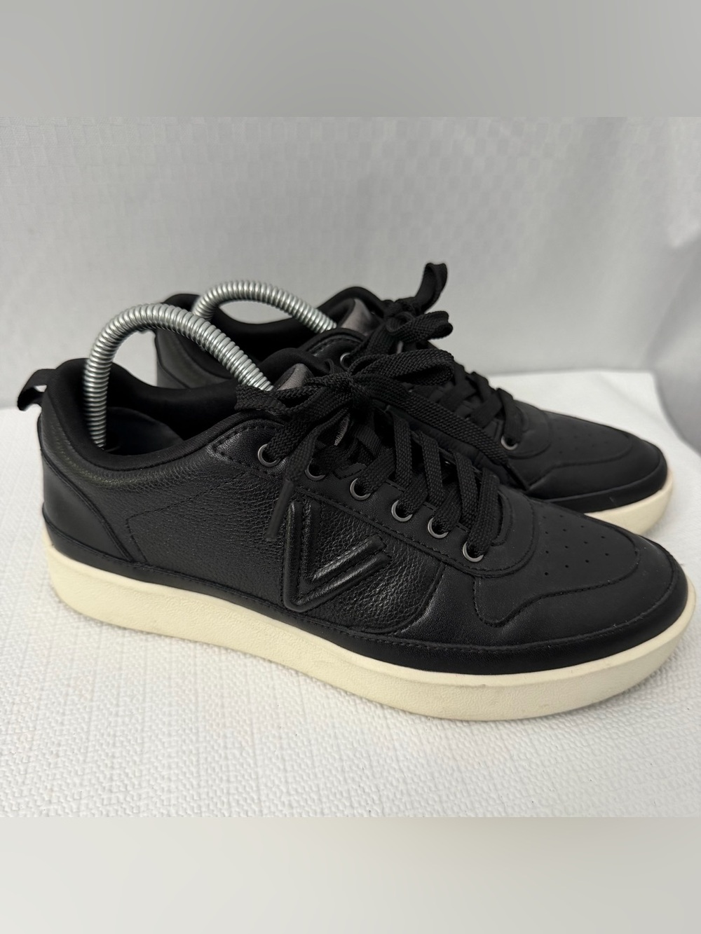 Vionic Elise Lace Up Shoes Black Leather Women's 7 Comfort